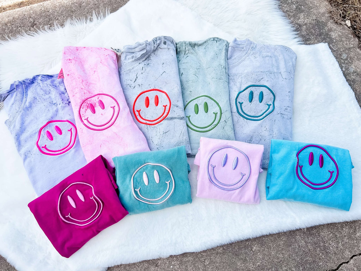 3D Puff Embroidered Smiley