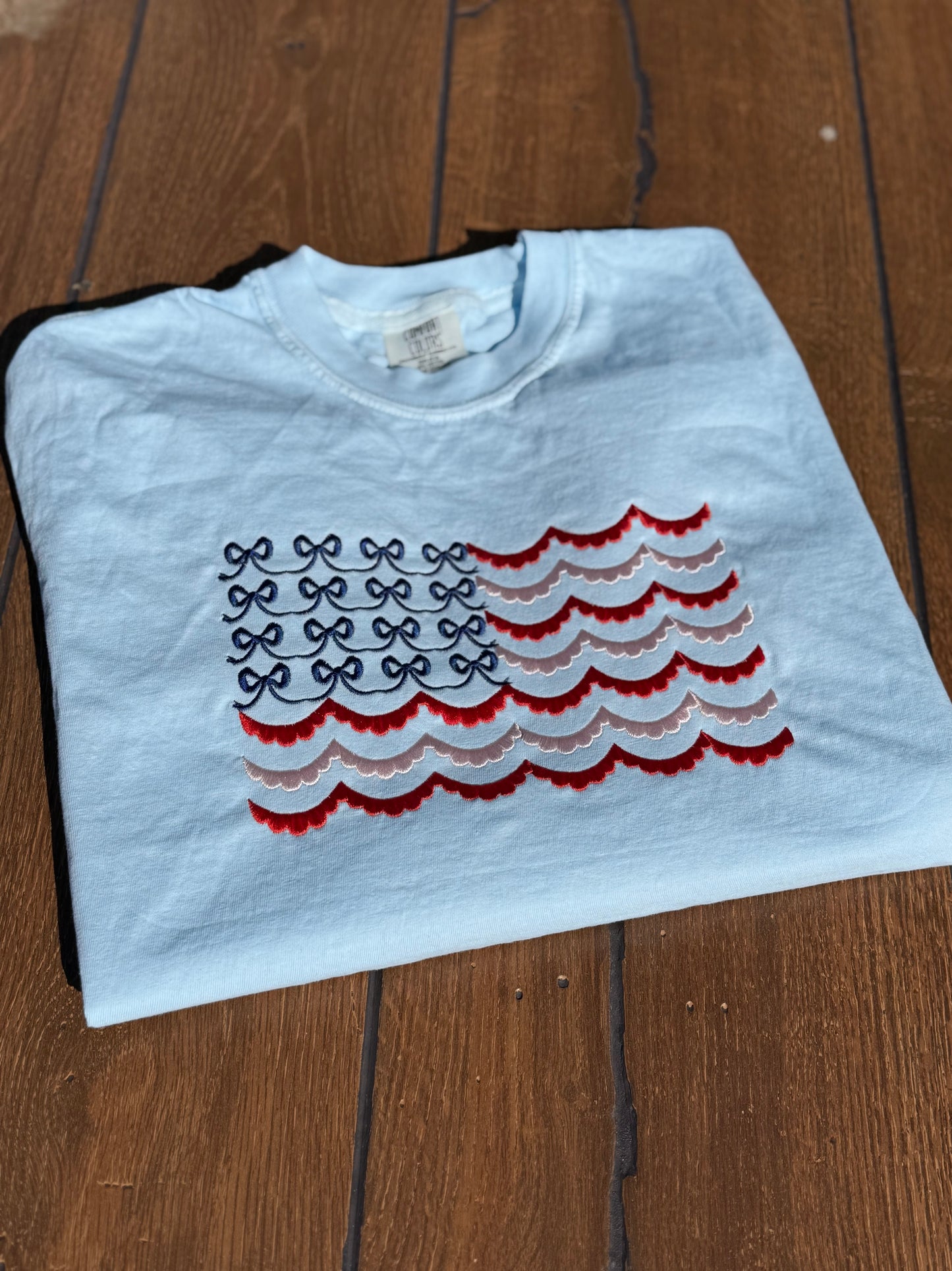 Embroidered American Flag Tee (Adult & Youth)