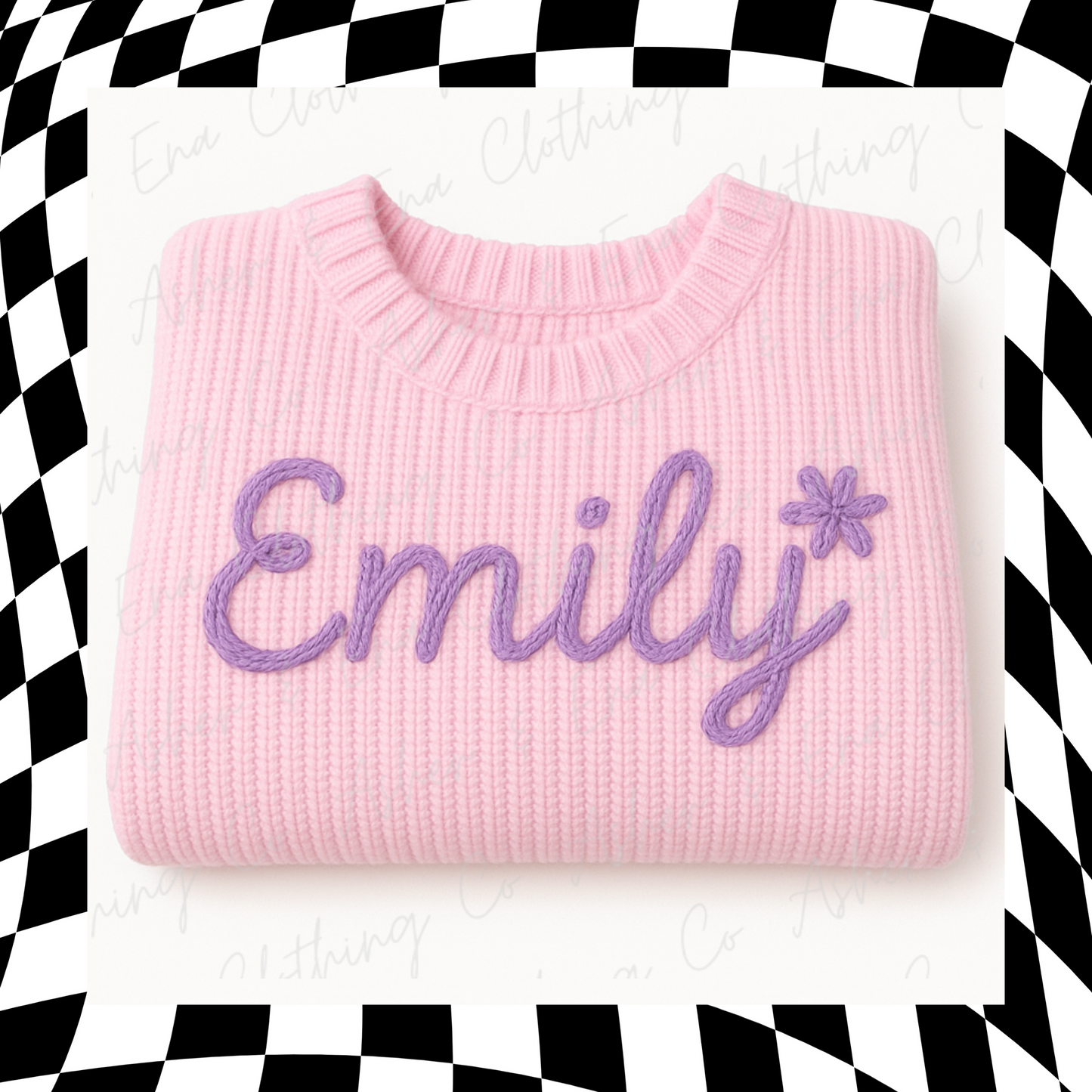 Hand Embroidered Name Sweater
