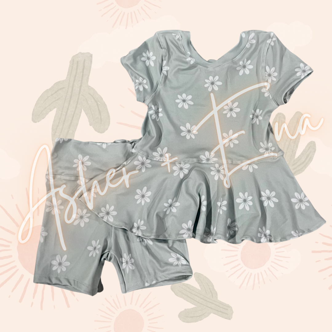 Alivia Peplum & Bike Shorts Set