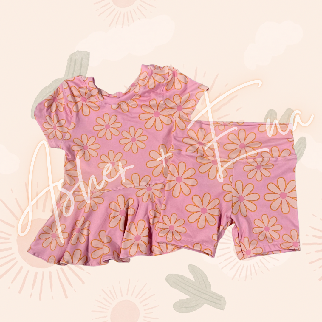 Alivia Peplum & Bike Shorts Set
