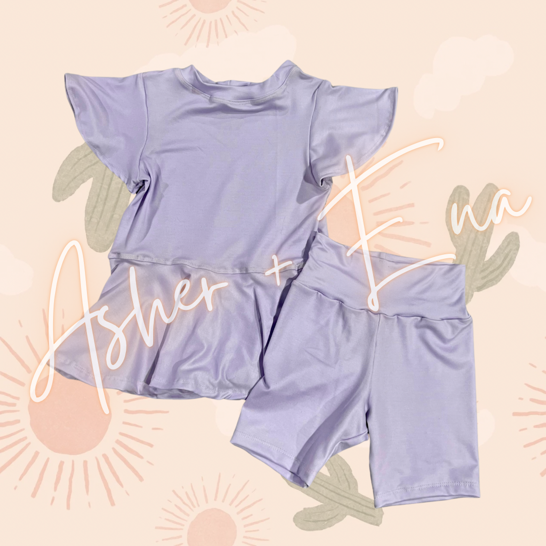 Alivia Peplum & Bike Shorts Set