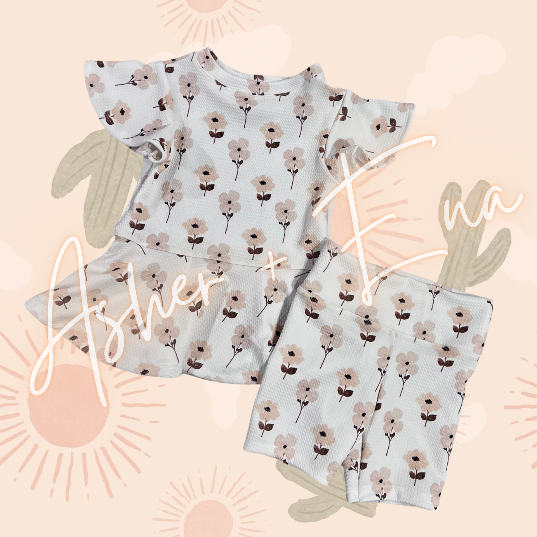 Alivia Peplum & Bike Shorts Set