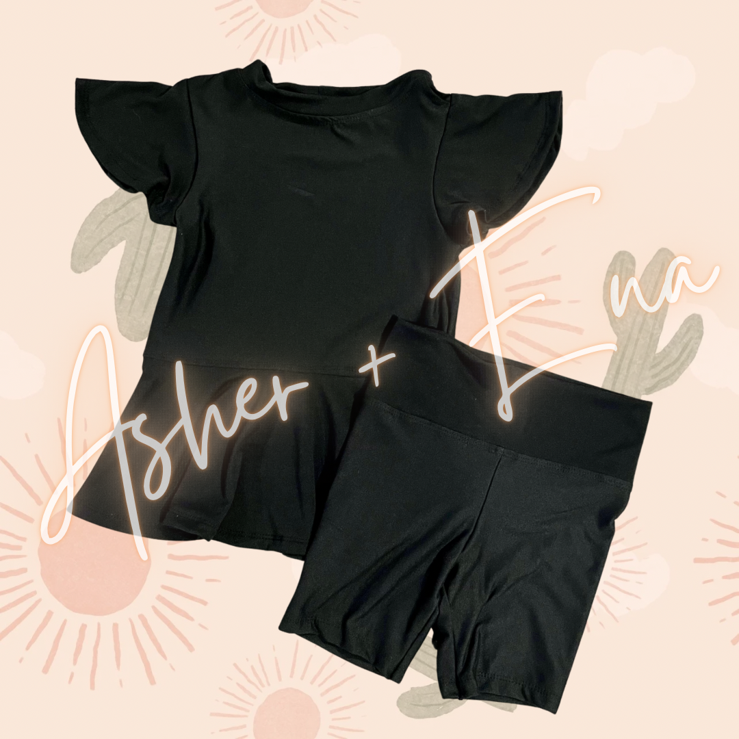 Alivia Peplum & Bike Shorts Set