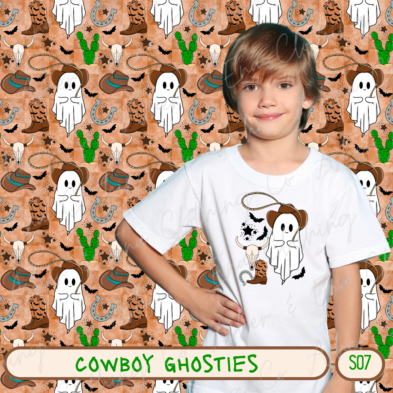 Cowboy Ghosties Tee & Bottom Set