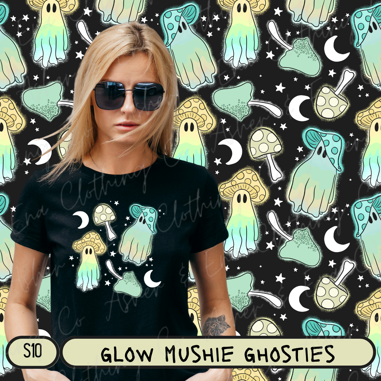 Glow Mushie Ghosties Tee & Bottom Set