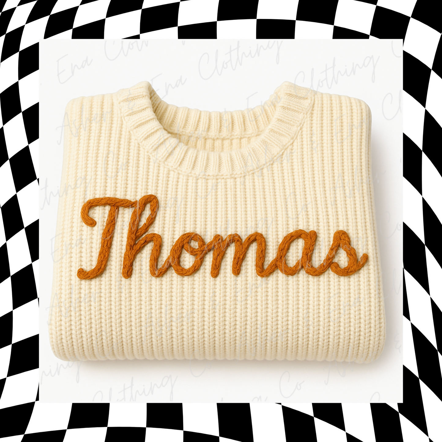Hand Embroidered Name Sweater
