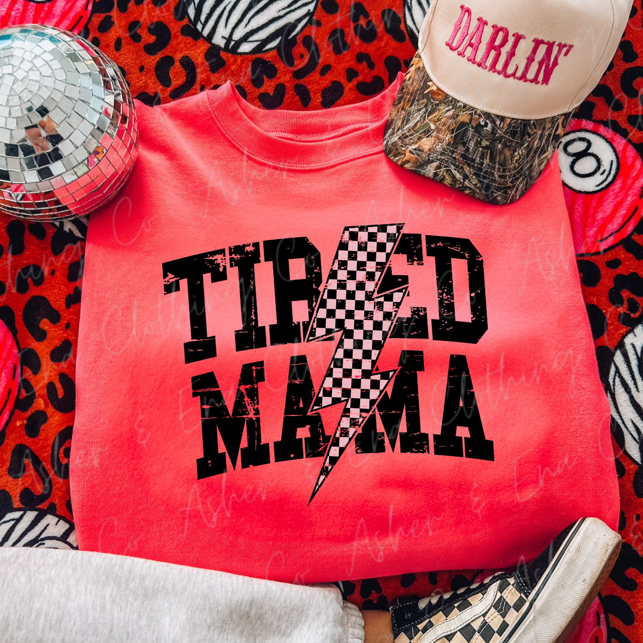 Tired Mama Graphic Tee, Crewneck, or Hoodie
