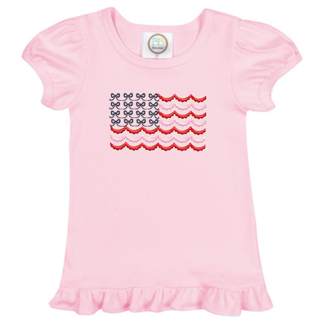 Embroidered American Flag Tee (Adult & Youth)