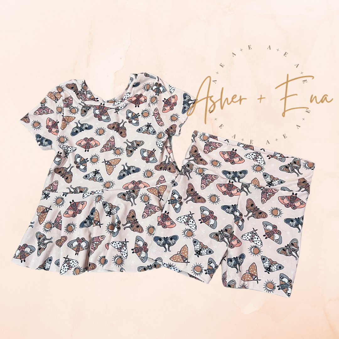 Alivia Peplum & Bike Shorts Set
