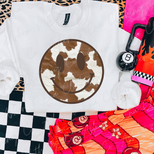 Cowhide Smiley Graphic Tee