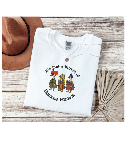 Embroidered Honkus Ponkus Sweatshirt or Tee