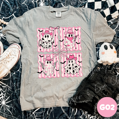 Pink Western Ghosties Graphic Tee