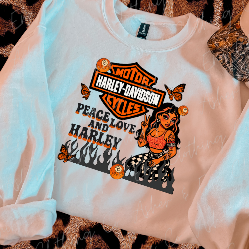 Peace, Love, & Harley Graphic Tee