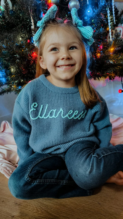 Hand Embroidered Name Sweater