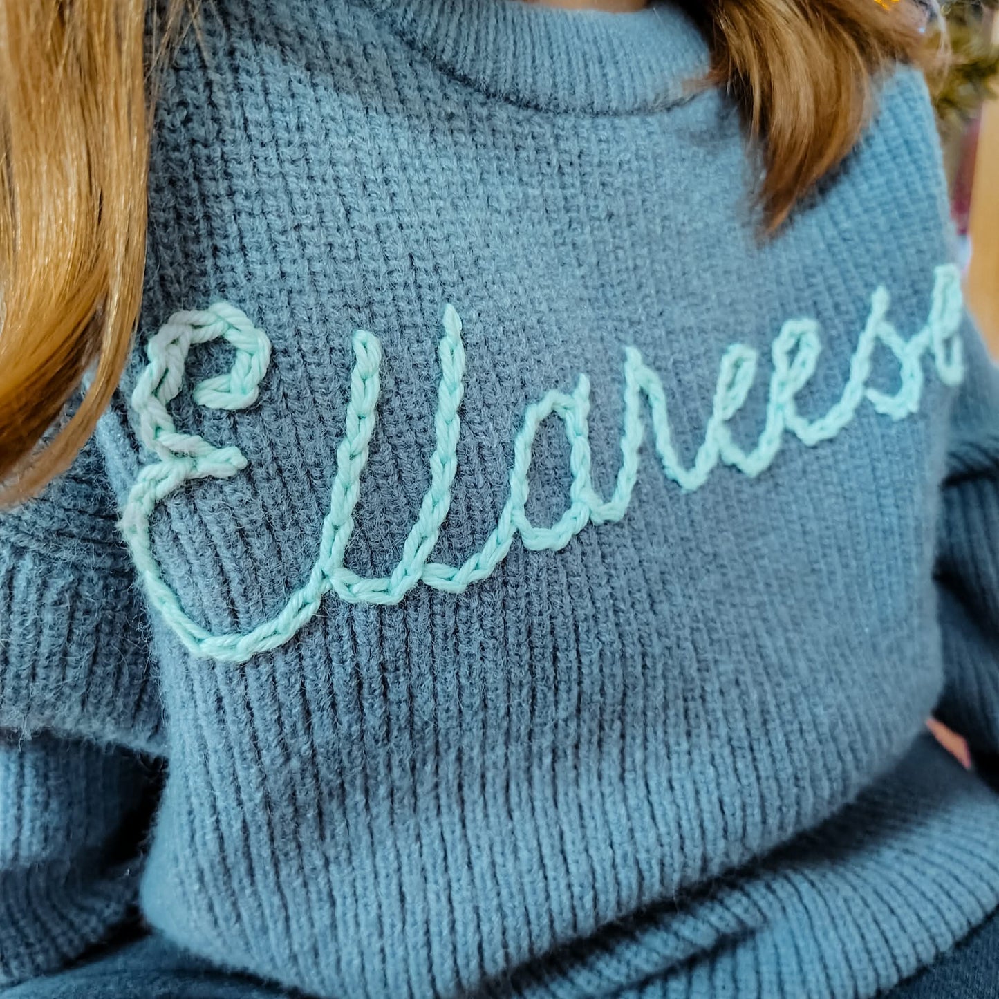 Hand Embroidered Name Sweater