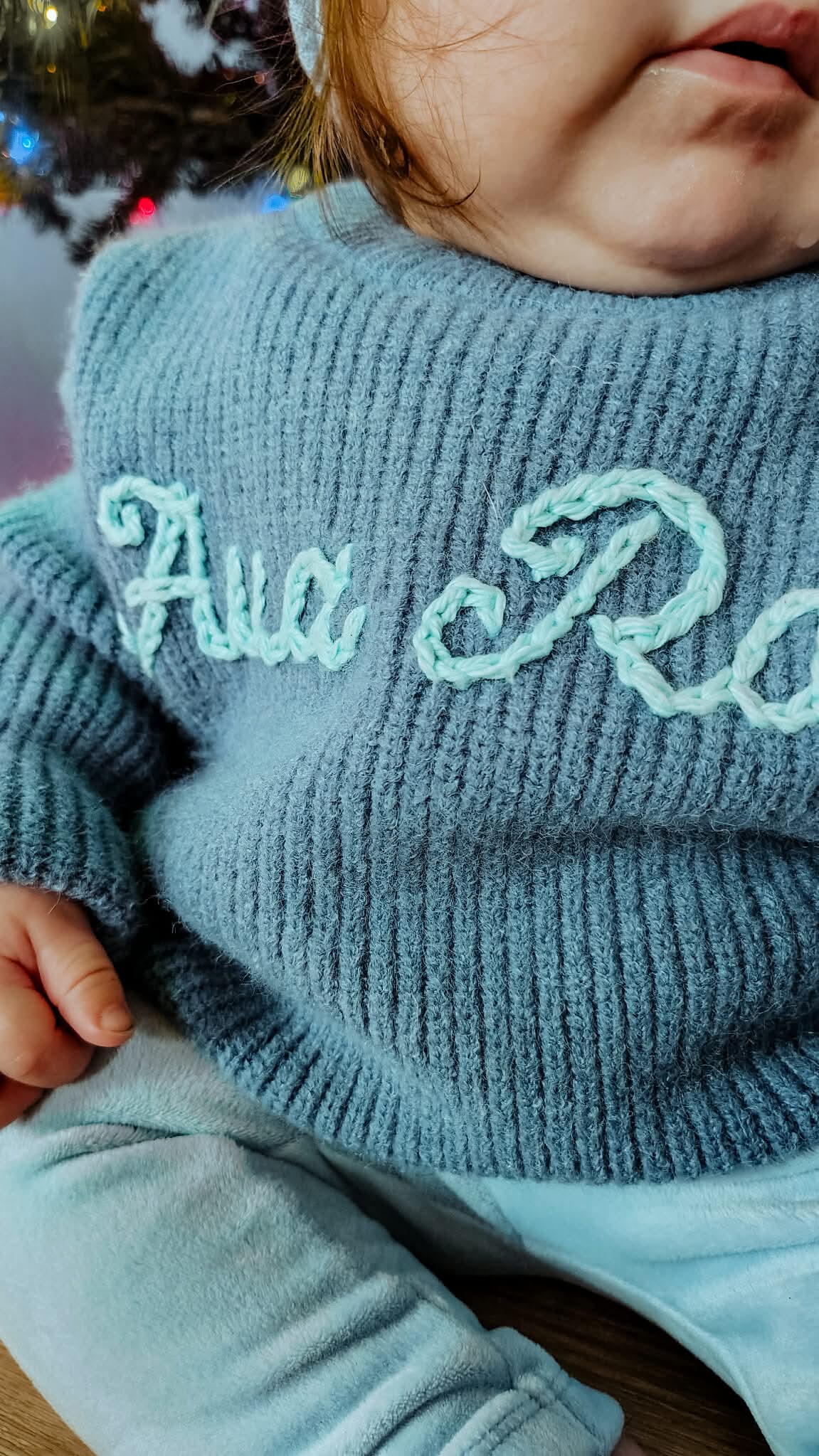 Hand Embroidered Name Sweater