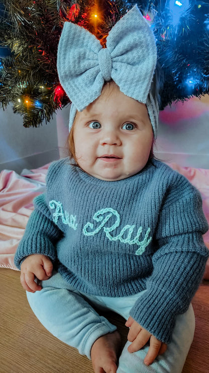 Hand Embroidered Name Sweater