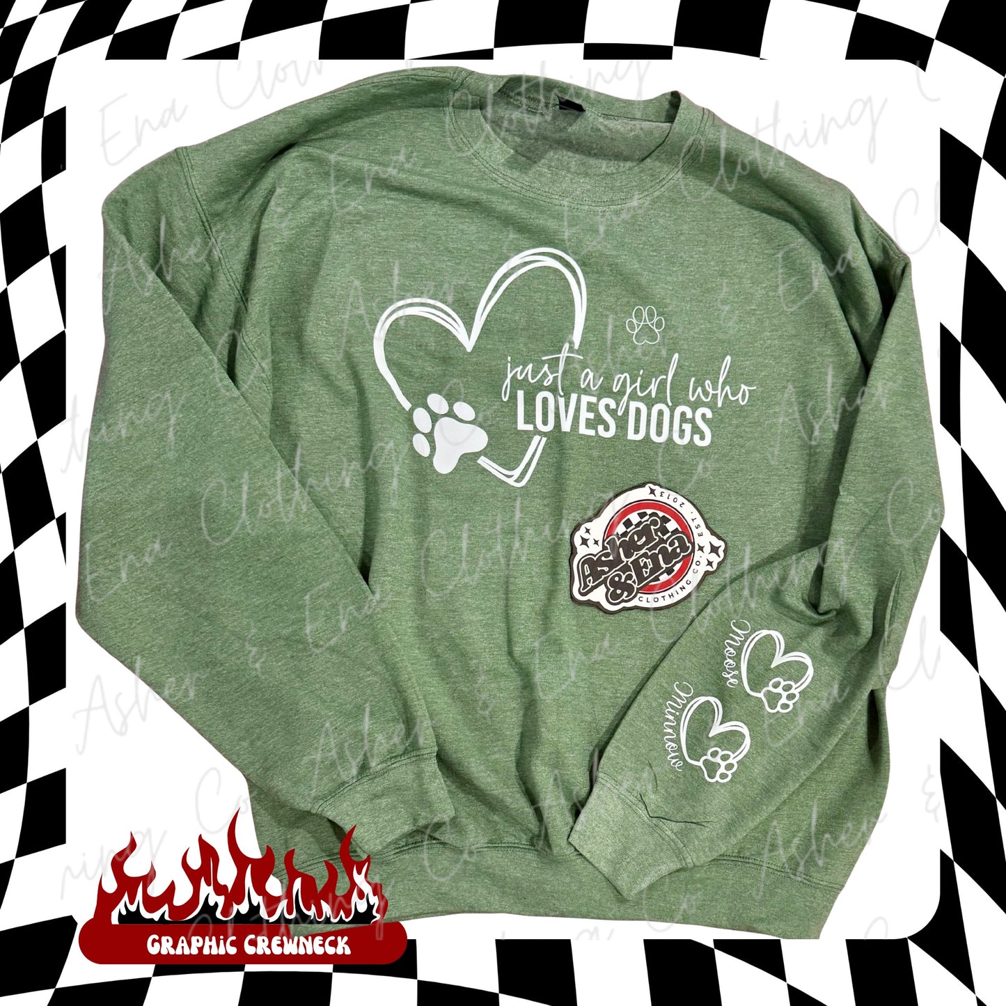 Just A Girl Who Loves Dogs Graphic Crewneck or Hoodie