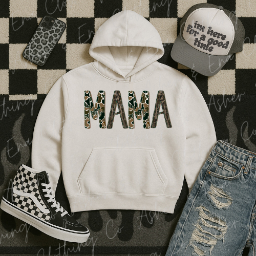 Mama Camo Letters Graphic Tee
