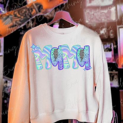 Mama Faux Holographic Graphic Tee