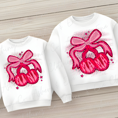 Mini Cherries & Bow Graphic Tee