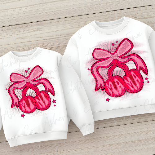 Mini Cherries & Bow Graphic Tee