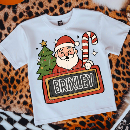 Santa Name Plate Graphic Tee