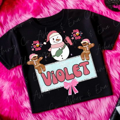 Snowman Name Plate Graphic Tee