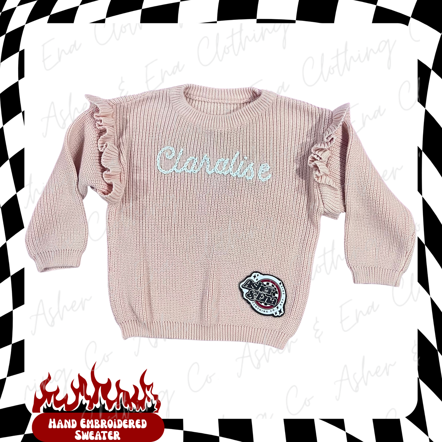 Hand Embroidered Name Sweater