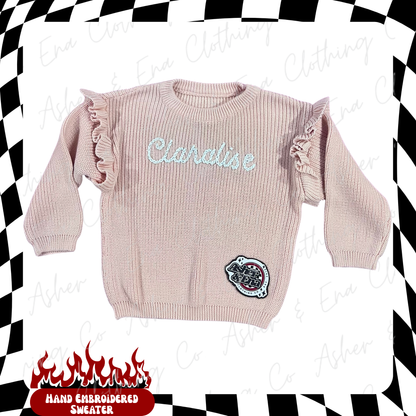 Hand Embroidered Name Sweater