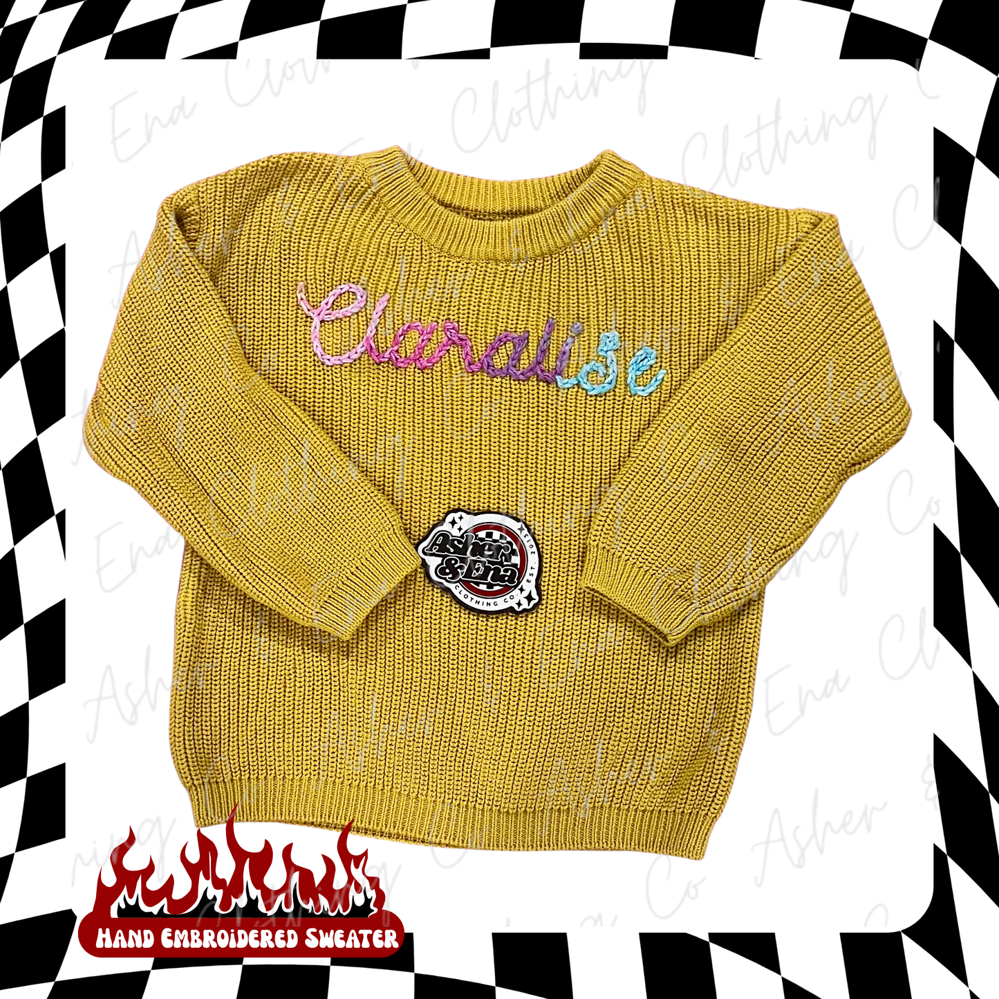 Hand Embroidered Name Sweater