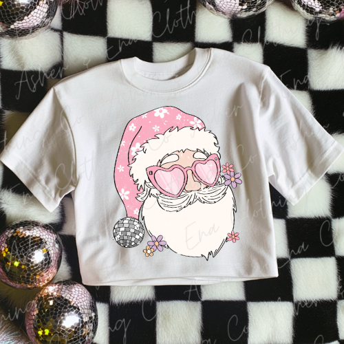 Pink Santa Shades Graphic Tee