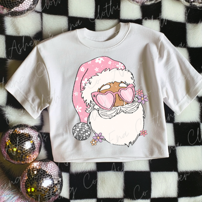 Pink Santa Shades Graphic Tee