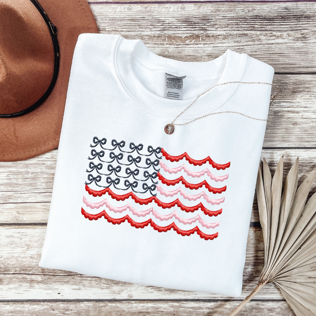 Embroidered American Flag Tee (Adult & Youth)