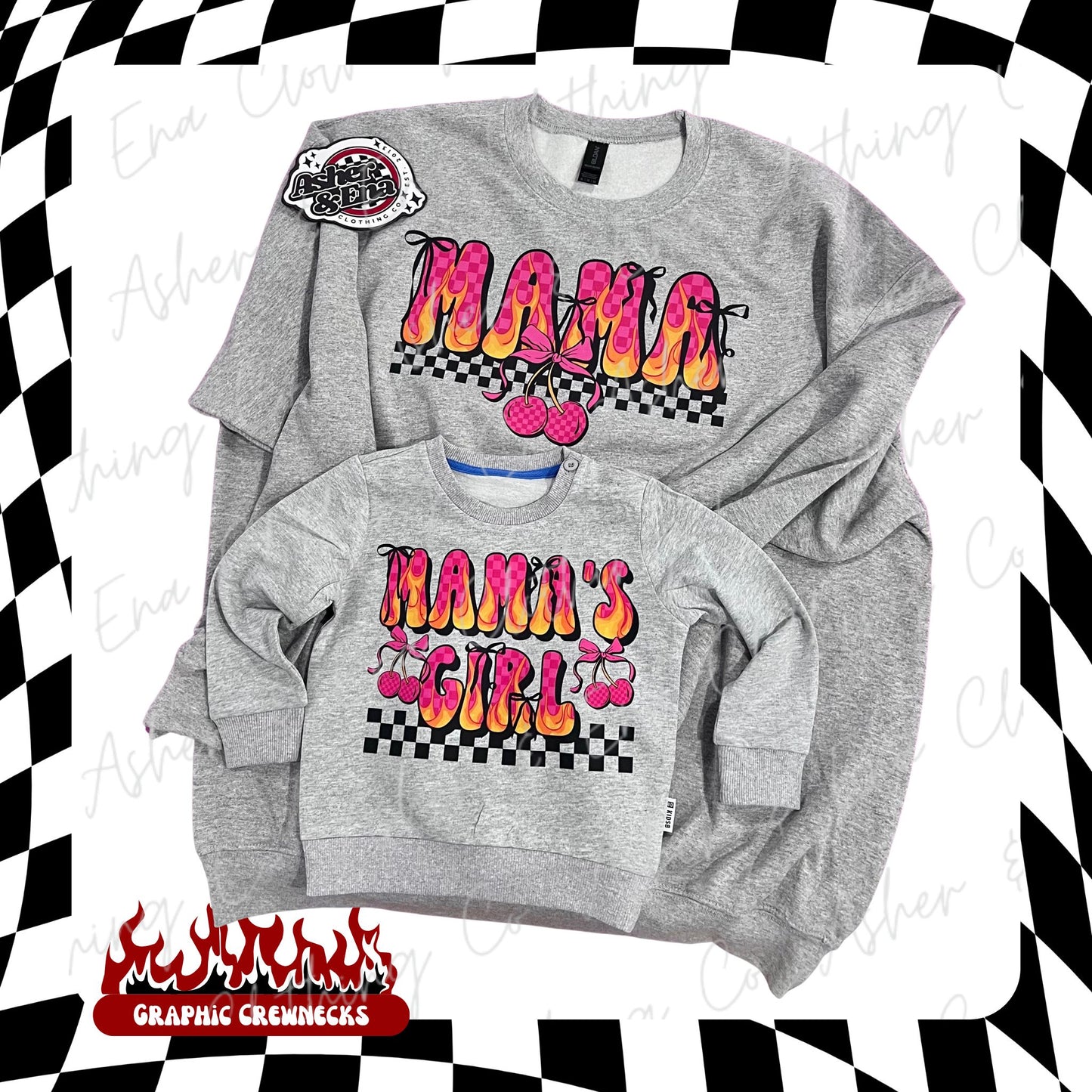 Mama & Mama's Girl Graphic Tee, Crewneck, or Hoodie - Mama