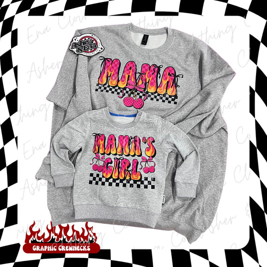 Mama & Mama's Girl Graphic Tee, Crewneck, or Hoodie - Mama's Girl